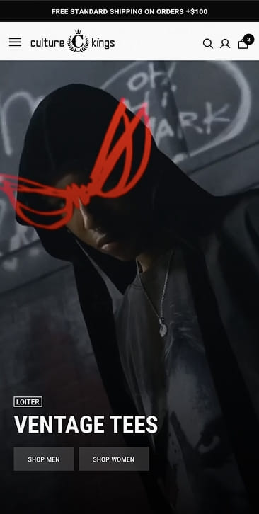 PIVOT’s mobile UI/UX design for Culture King's product detail page