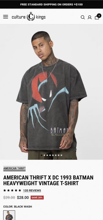 PIVOT’s mobile UI/UX design for Culture King's collection landing page with filter experience