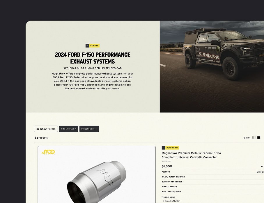 PIVOT’s desktop UI/UX design for Culture Kings’s collection listing page with product filter and sort experience