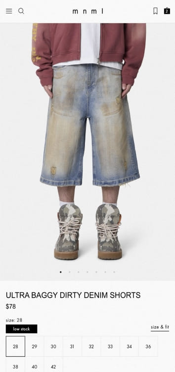 PIVOT’s mobile UI/UX design for MNML’s collection landing page with filter experience