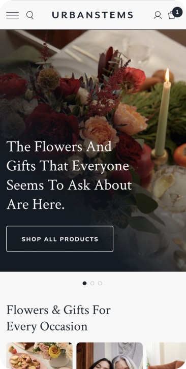 PIVOT’s mobile UI/UX design for Urbanstem’s product detail page